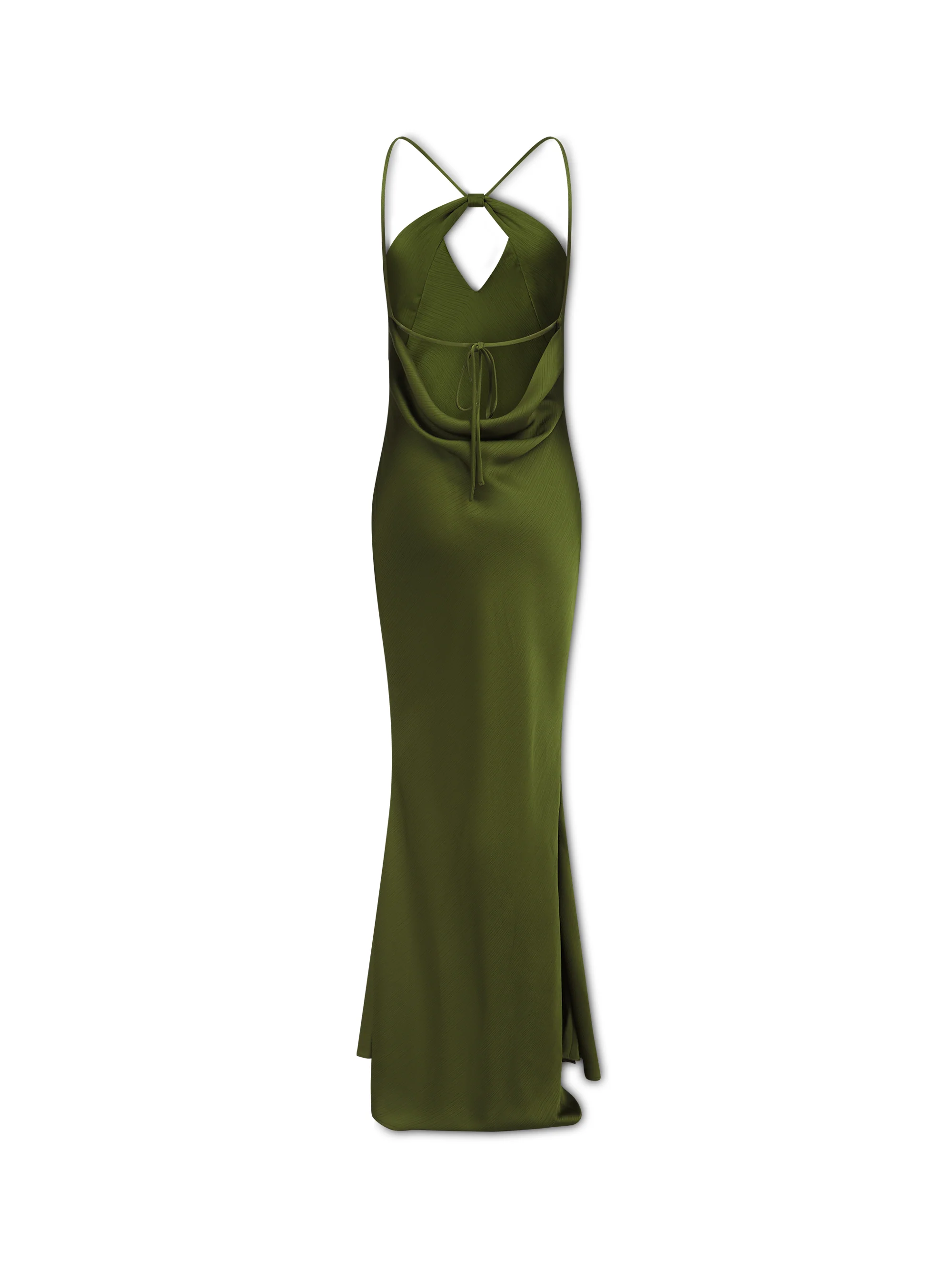 'ATONEMENT' SCARF DETAIL LONGLINE MAXI DRESS OLIVE - Image 11