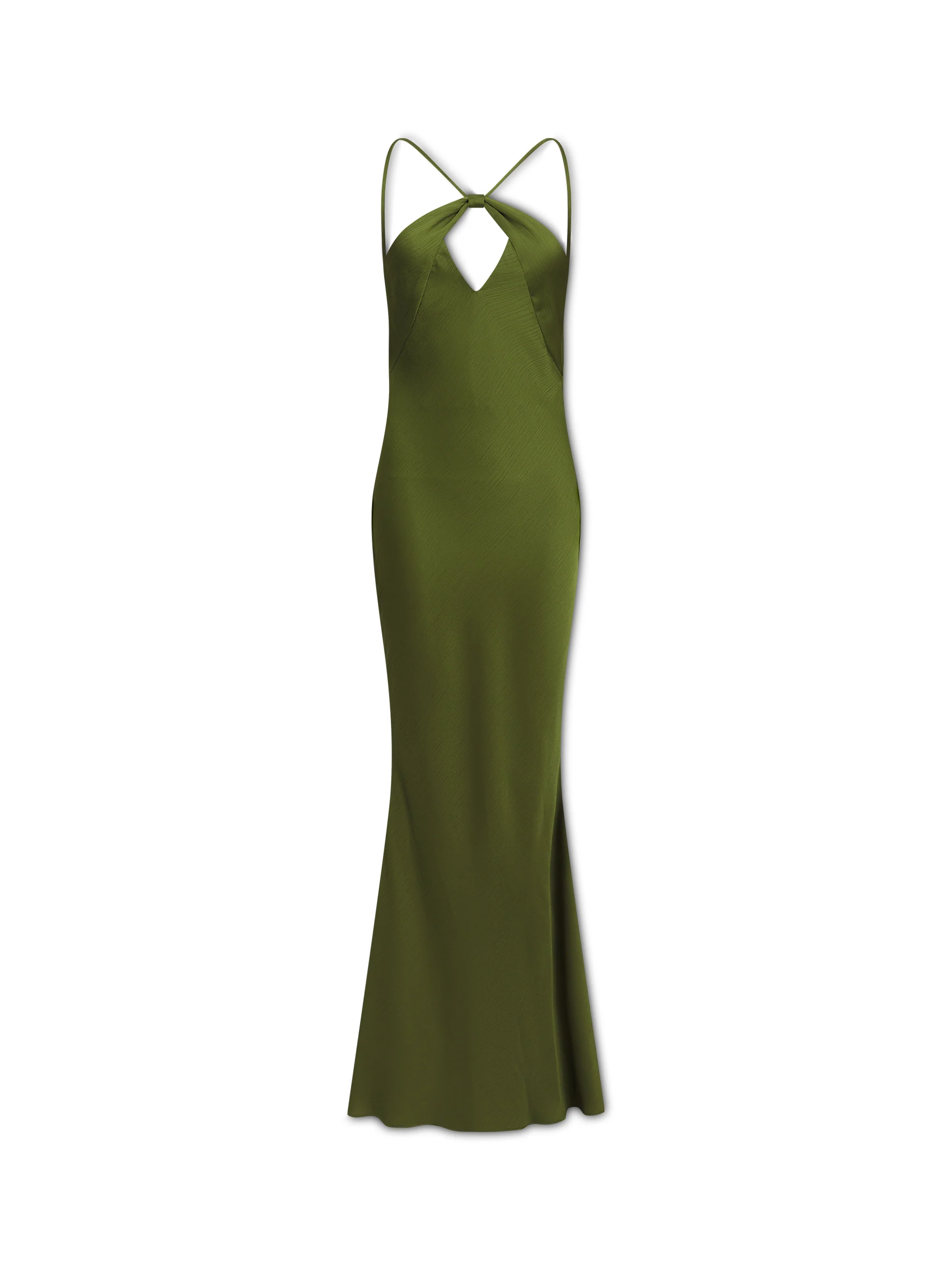 'ATONEMENT' SCARF DETAIL LONGLINE MAXI DRESS OLIVE - Image 12