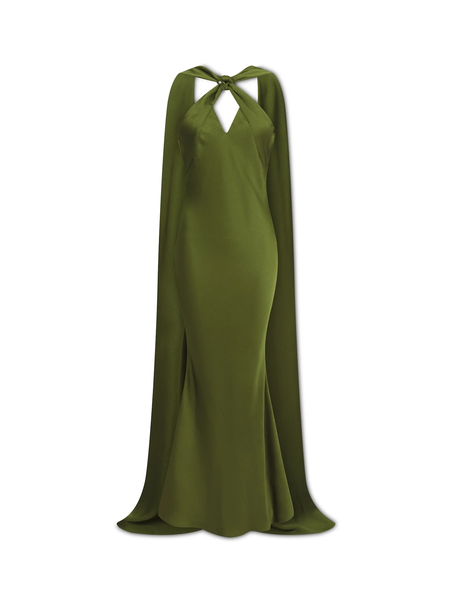'ATONEMENT' SCARF DETAIL LONGLINE MAXI DRESS OLIVE - Image 9