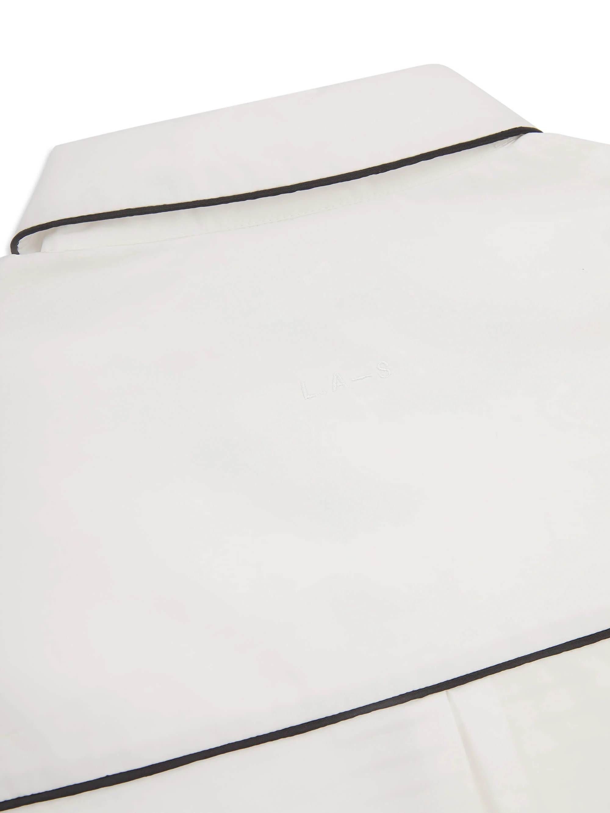 'BESETTE' OVERSIZED COTTON SHIRT WITH CONTRAST PIPING WHITE - Image 9