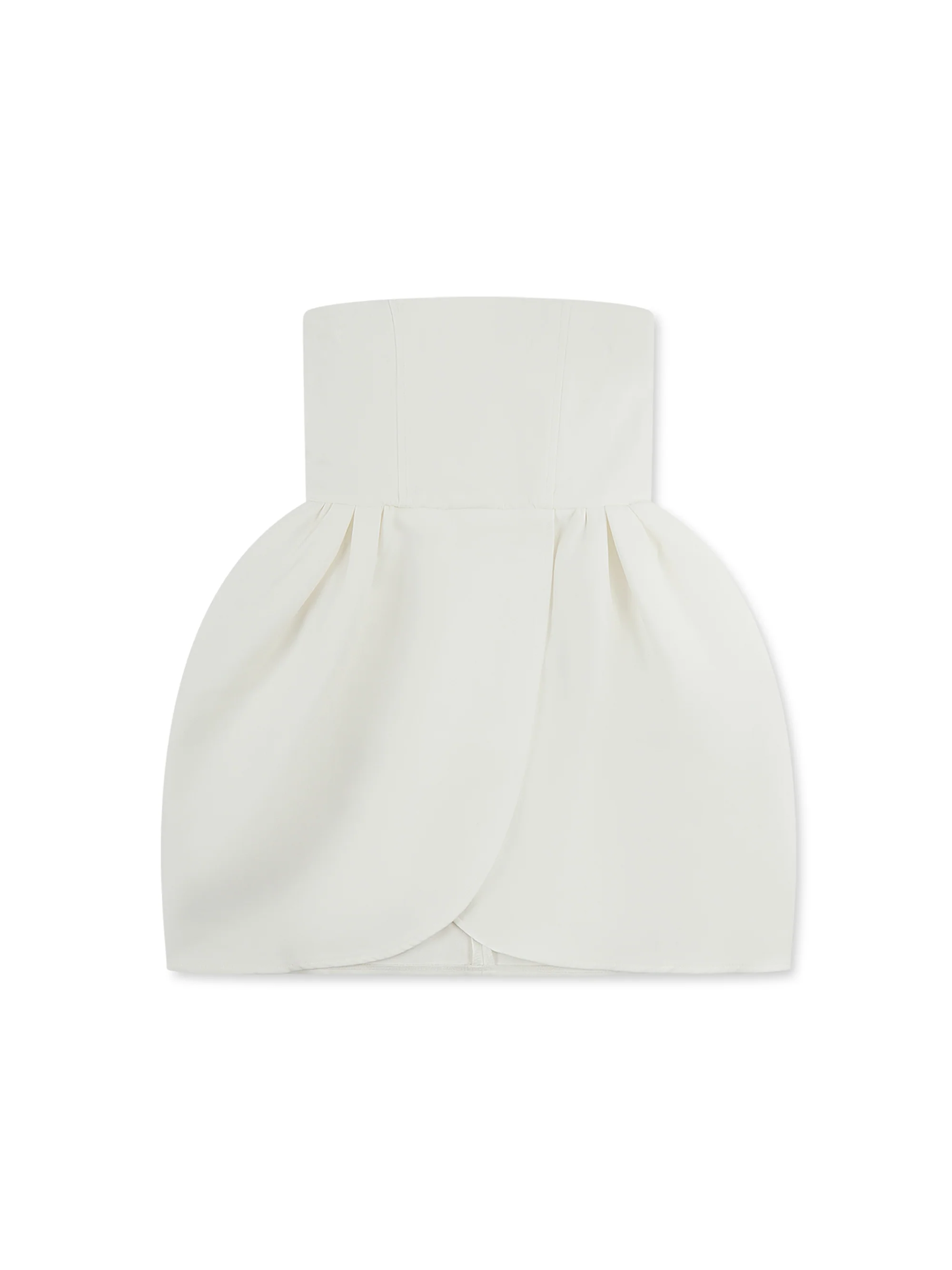 'ESTELLE' HOURGLASS BANDEAU WRAP FRONT MINI DRESS WHITE - Image 8