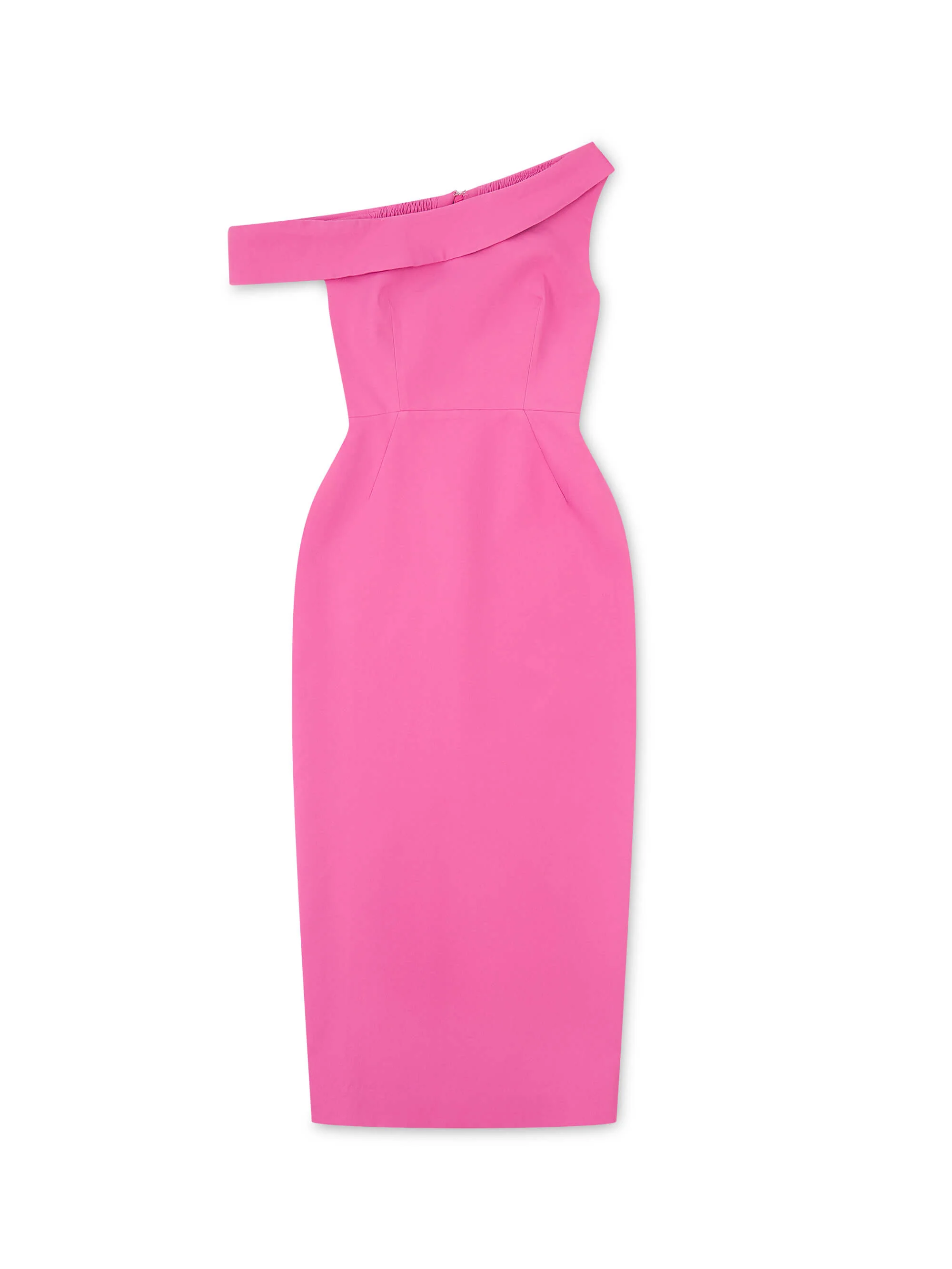 'JACKIE O' OFF THE SHOULDER HOURGLASS MIDI DRESS PINK - Image 6