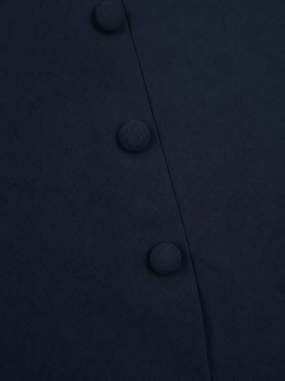 'MARILYN' EXAGGERATED SQUARE BANDEAU BUTTON DETAIL MIDI DRESS NAVY - Image 10