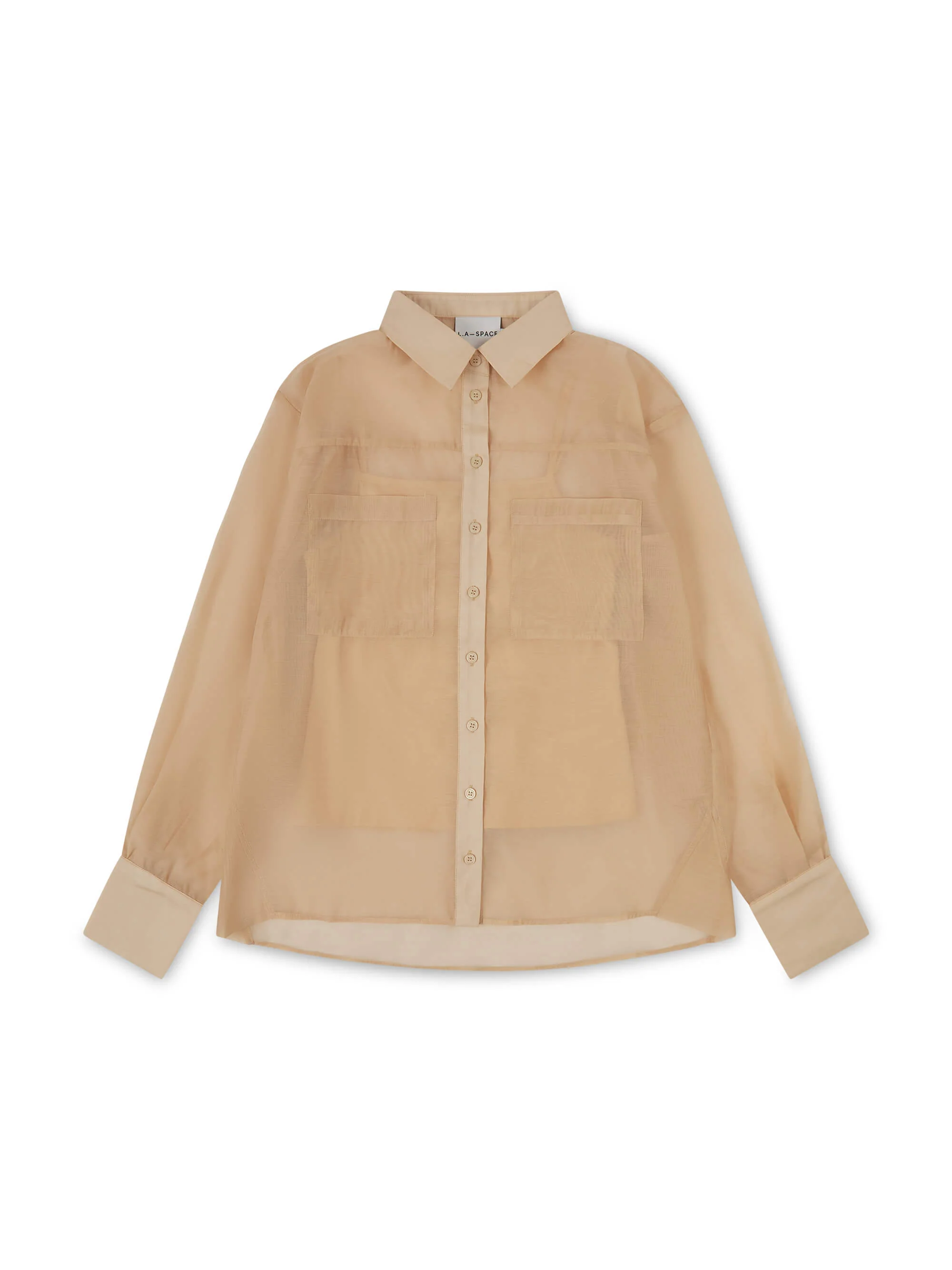 ORGANZA OVERSIZED SHIRT CAMEL - Image 5
