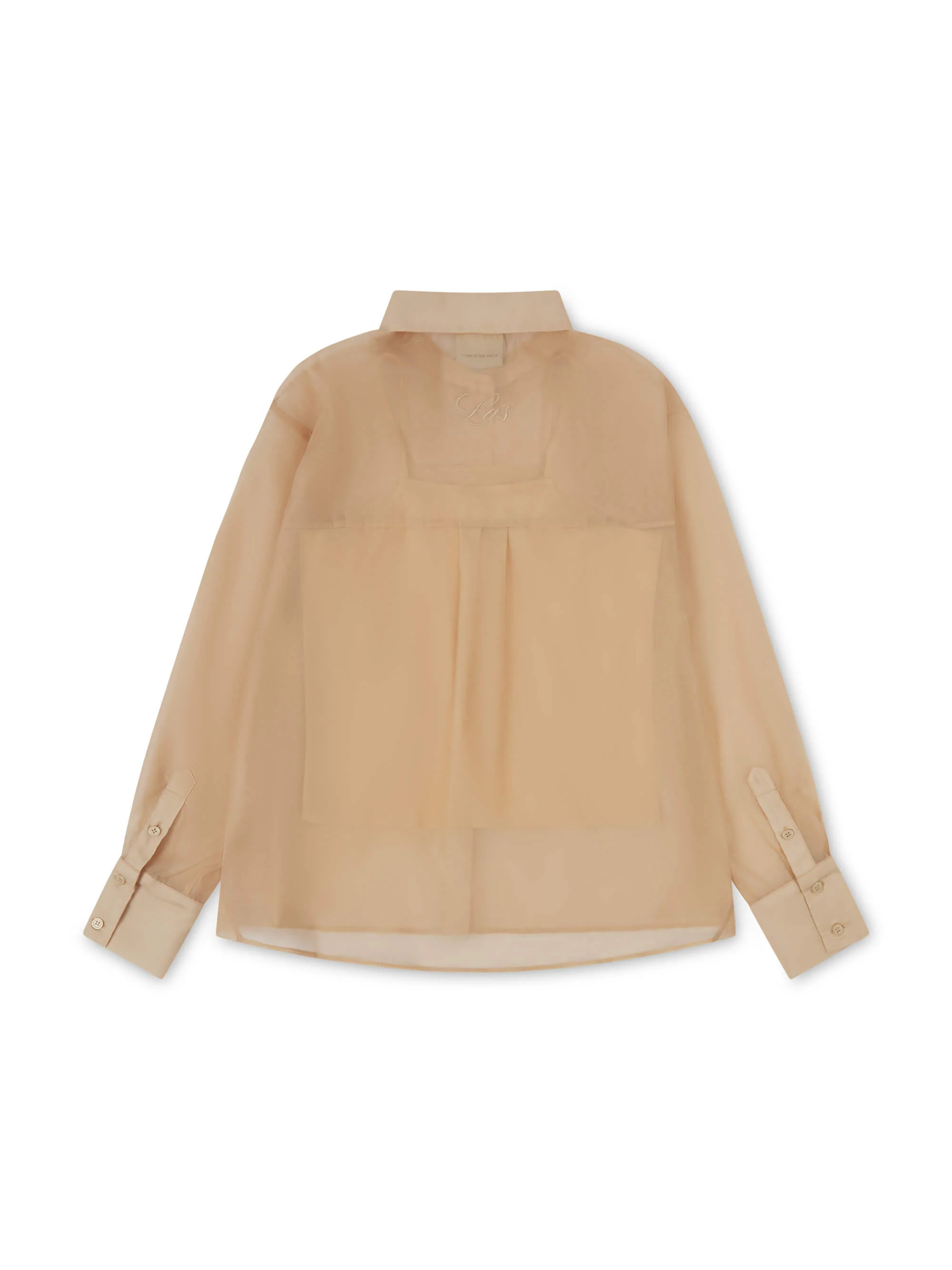 ORGANZA OVERSIZED SHIRT CAMEL - Image 6