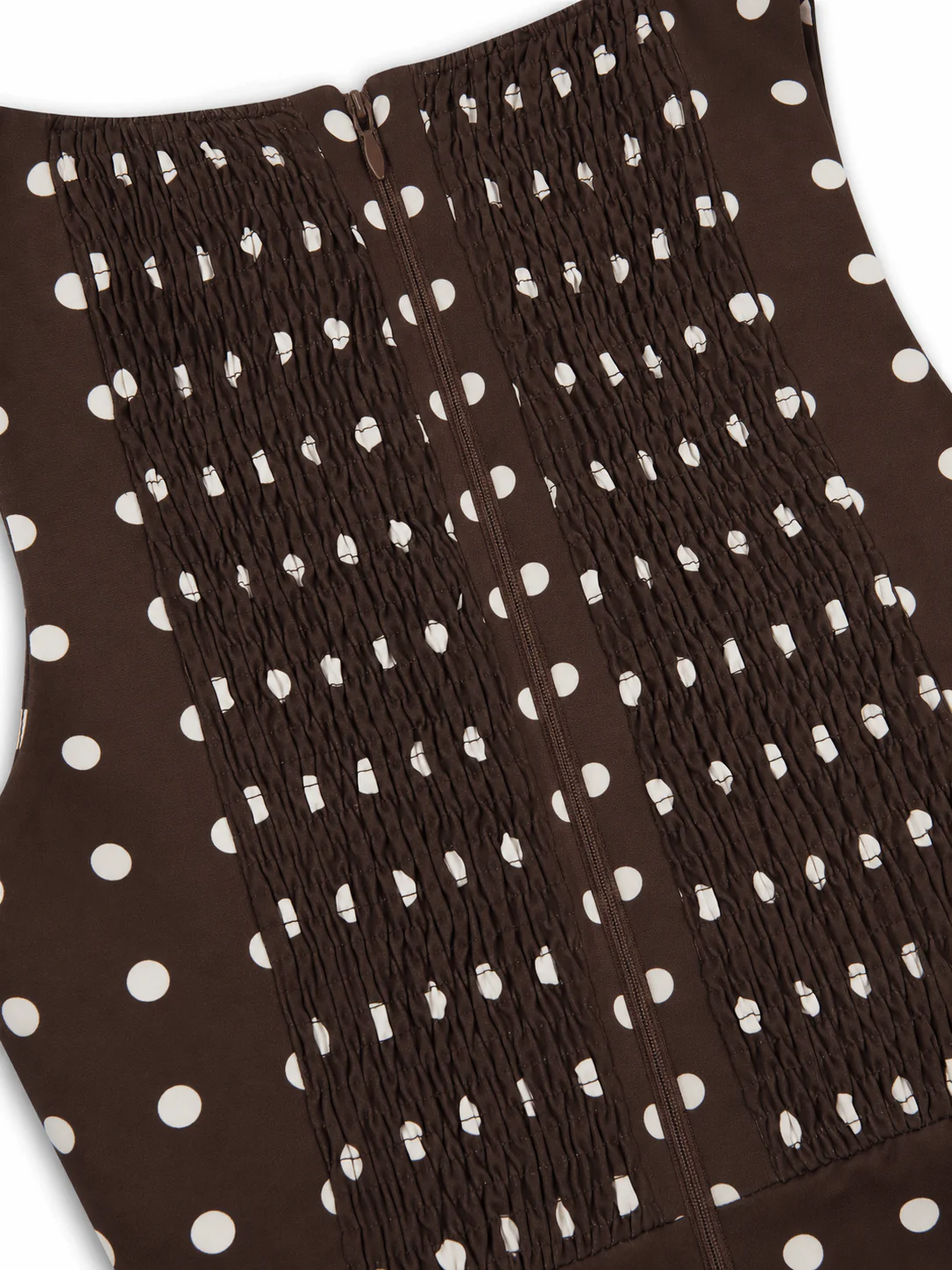‘MELROSE’ POLKA DOT BUTTON HOURGLASS MICRO MINI DRESS BROWN - Image 7