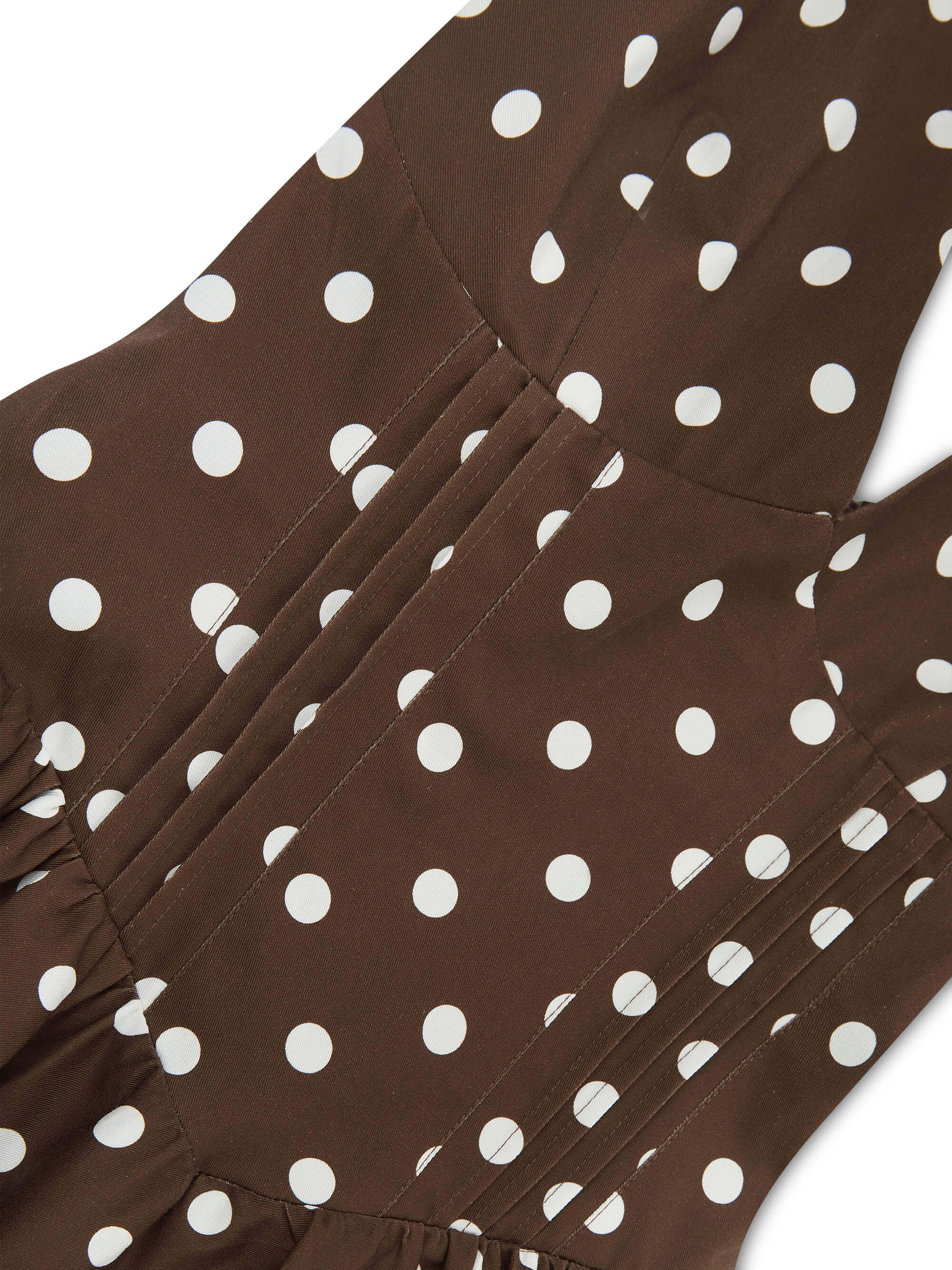 'PRETTY WOMAN' POLKA DOT HALTER NECK CORSET MIDI DRESS BROWN - Image 8