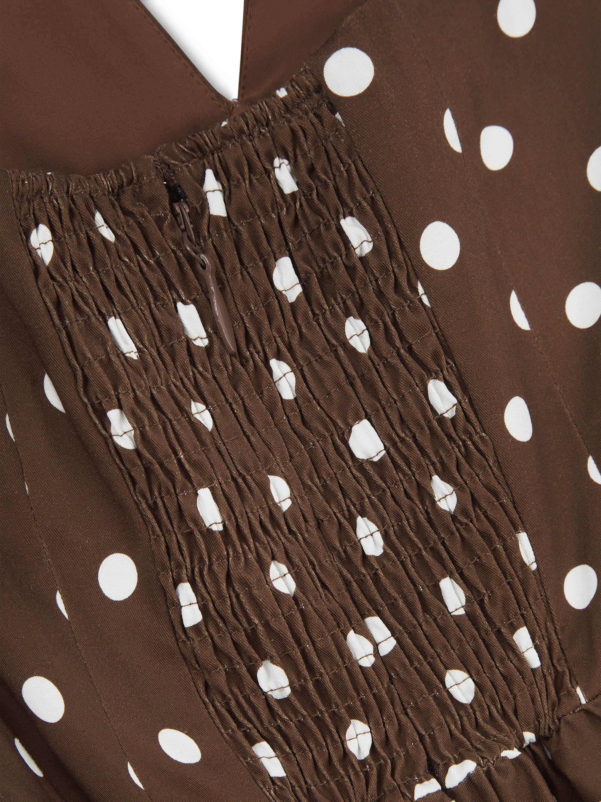 'PRETTY WOMAN' POLKA DOT HALTER NECK CORSET MIDI DRESS BROWN - Image 9