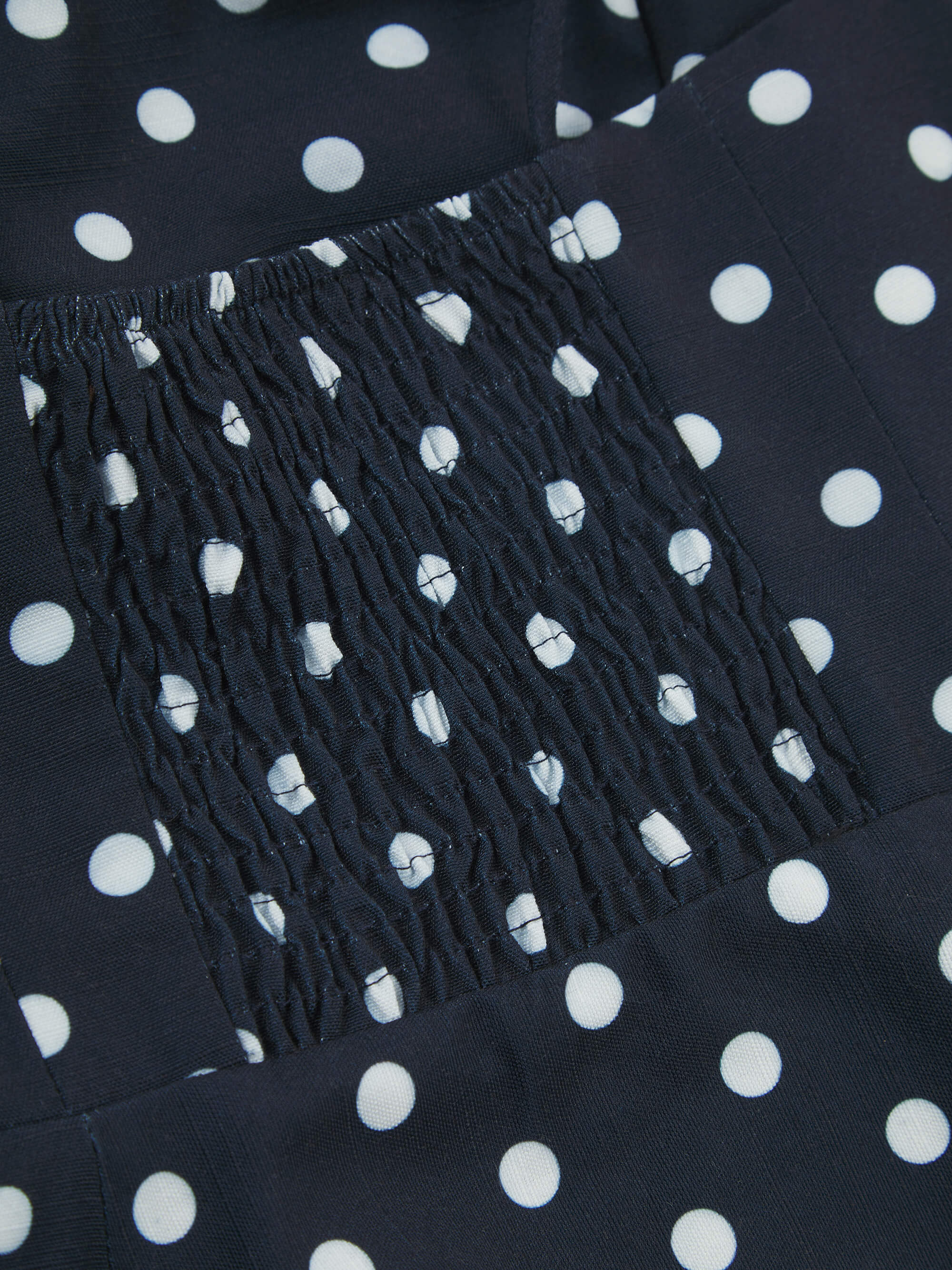 'LOTUS' POLKA DOT SQUARE NECK PEPHEM TOP NAVY - Image 9