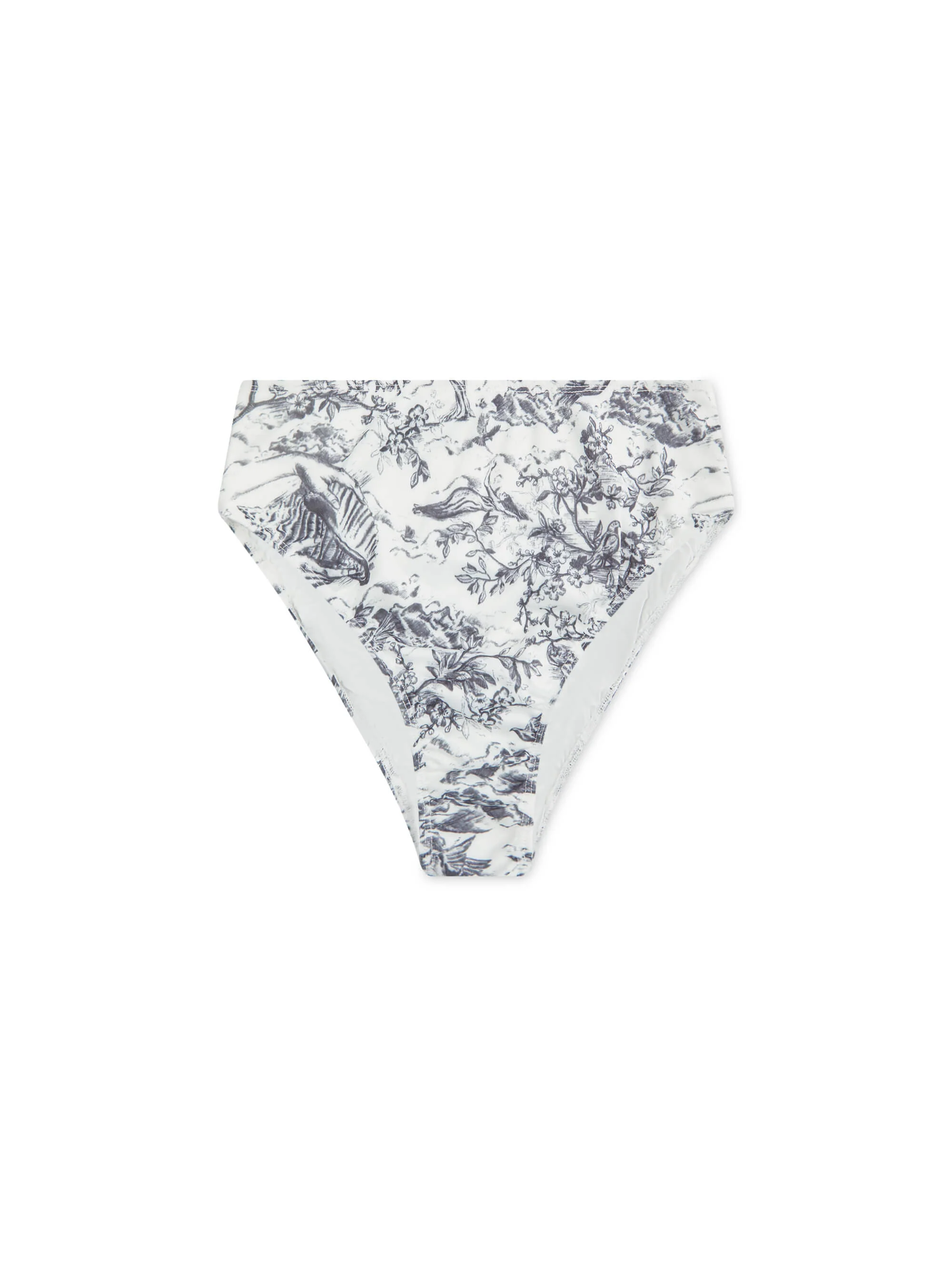 'SELENE' HIGH WAIST DEEP WAISTBAND BIKINI BRIEF TOILE WHITE MULTI - Image 6