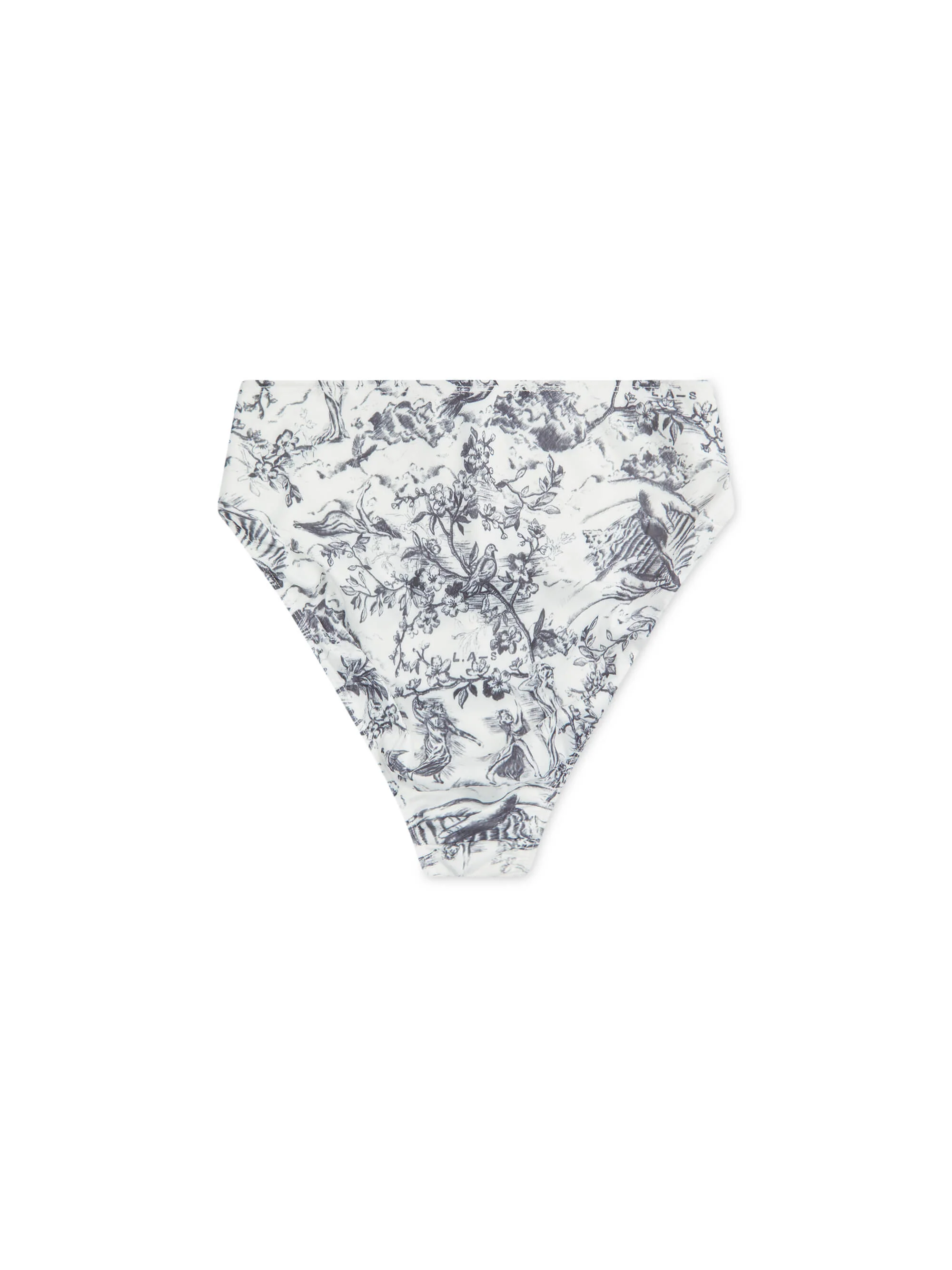 'SELENE' HIGH WAIST DEEP WAISTBAND BIKINI BRIEF TOILE WHITE MULTI - Image 7