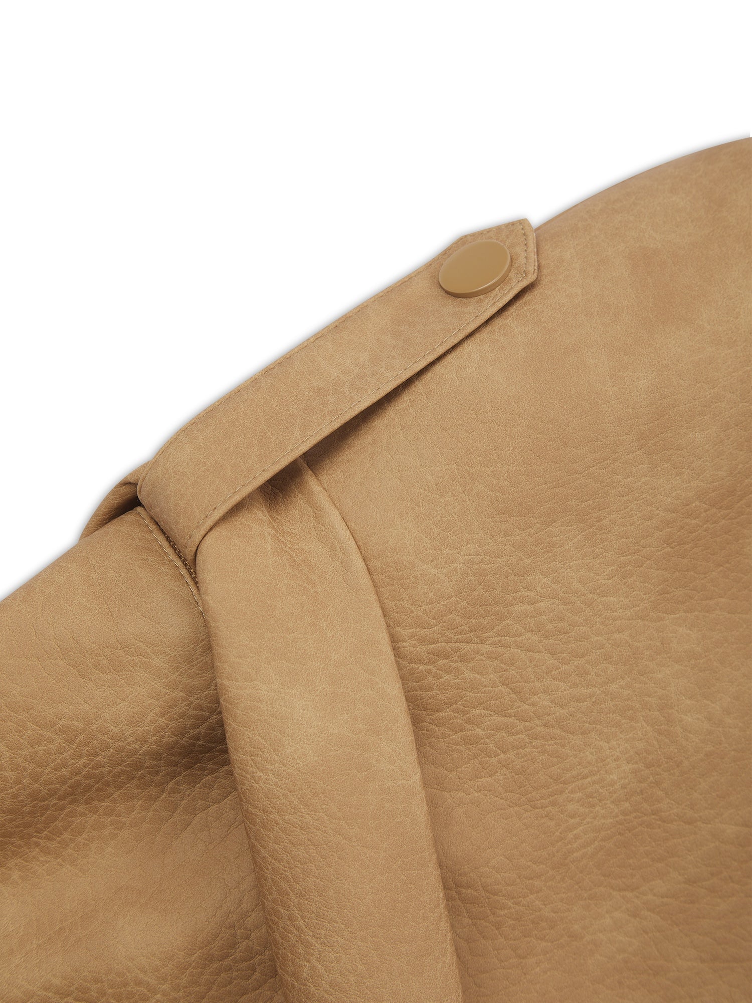 'SIENNA' FAUX LEATHER OVERSIZED MULTI WAY JACKET CAMEL - Image 11