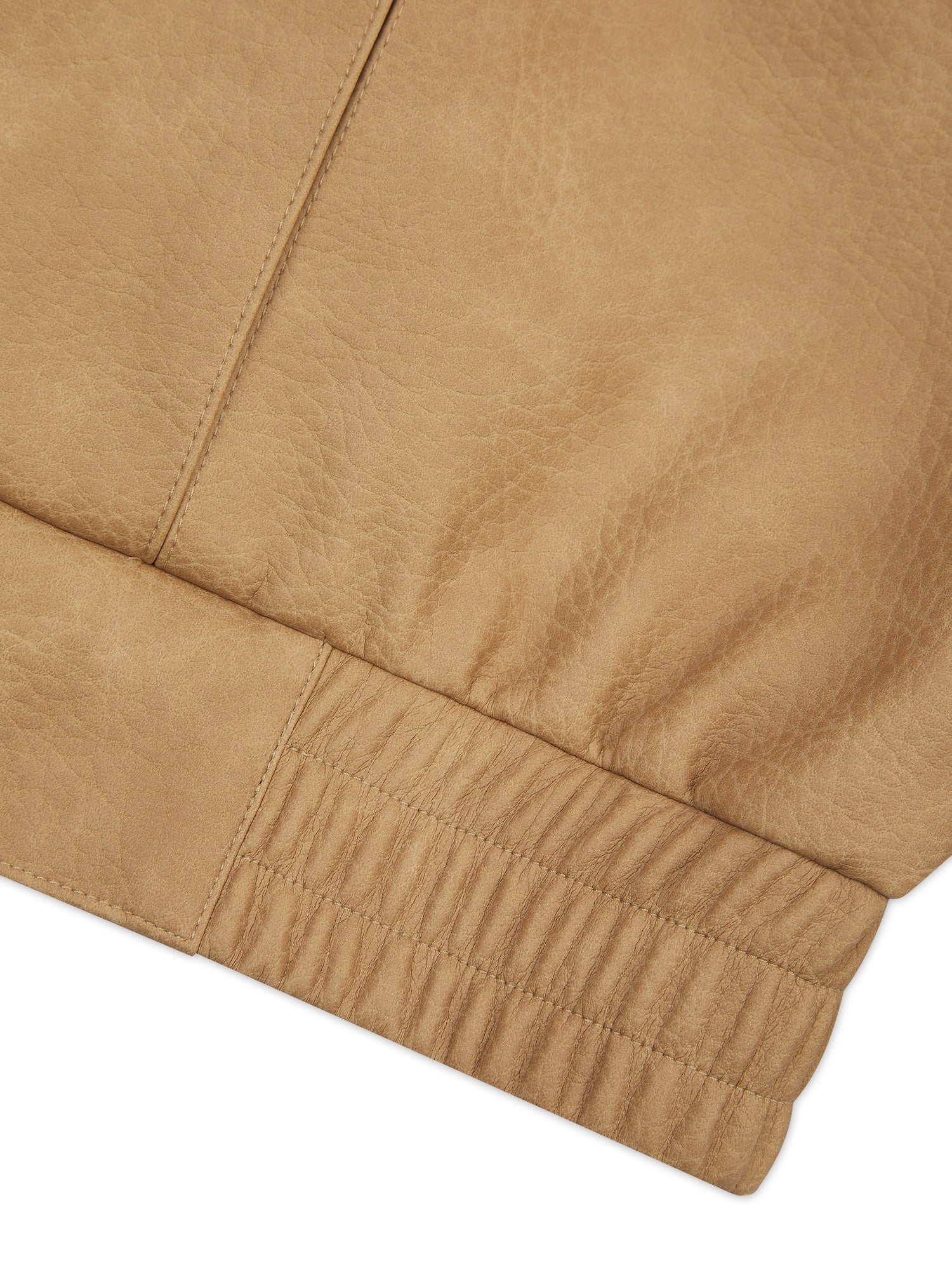 'SIENNA' FAUX LEATHER OVERSIZED MULTI WAY JACKET CAMEL - Image 12