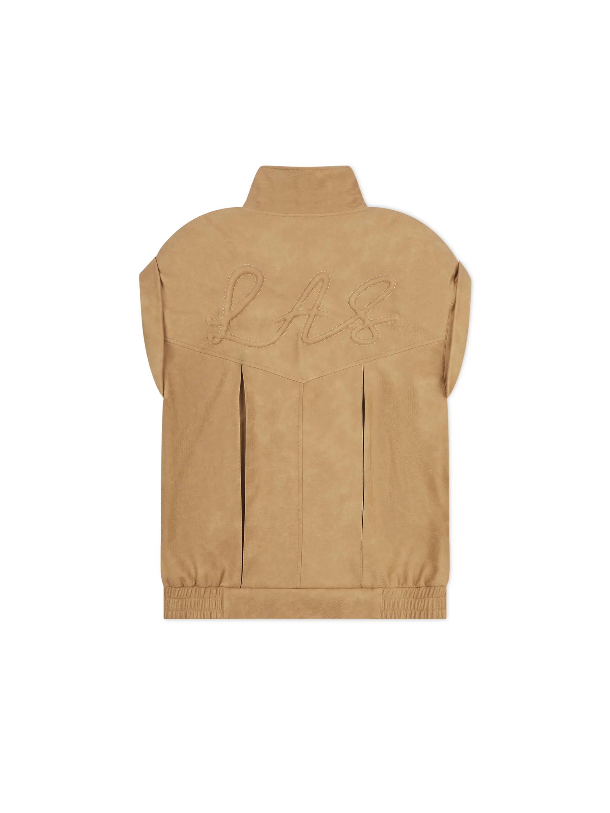 'SIENNA' FAUX LEATHER OVERSIZED MULTI WAY JACKET CAMEL - Image 14