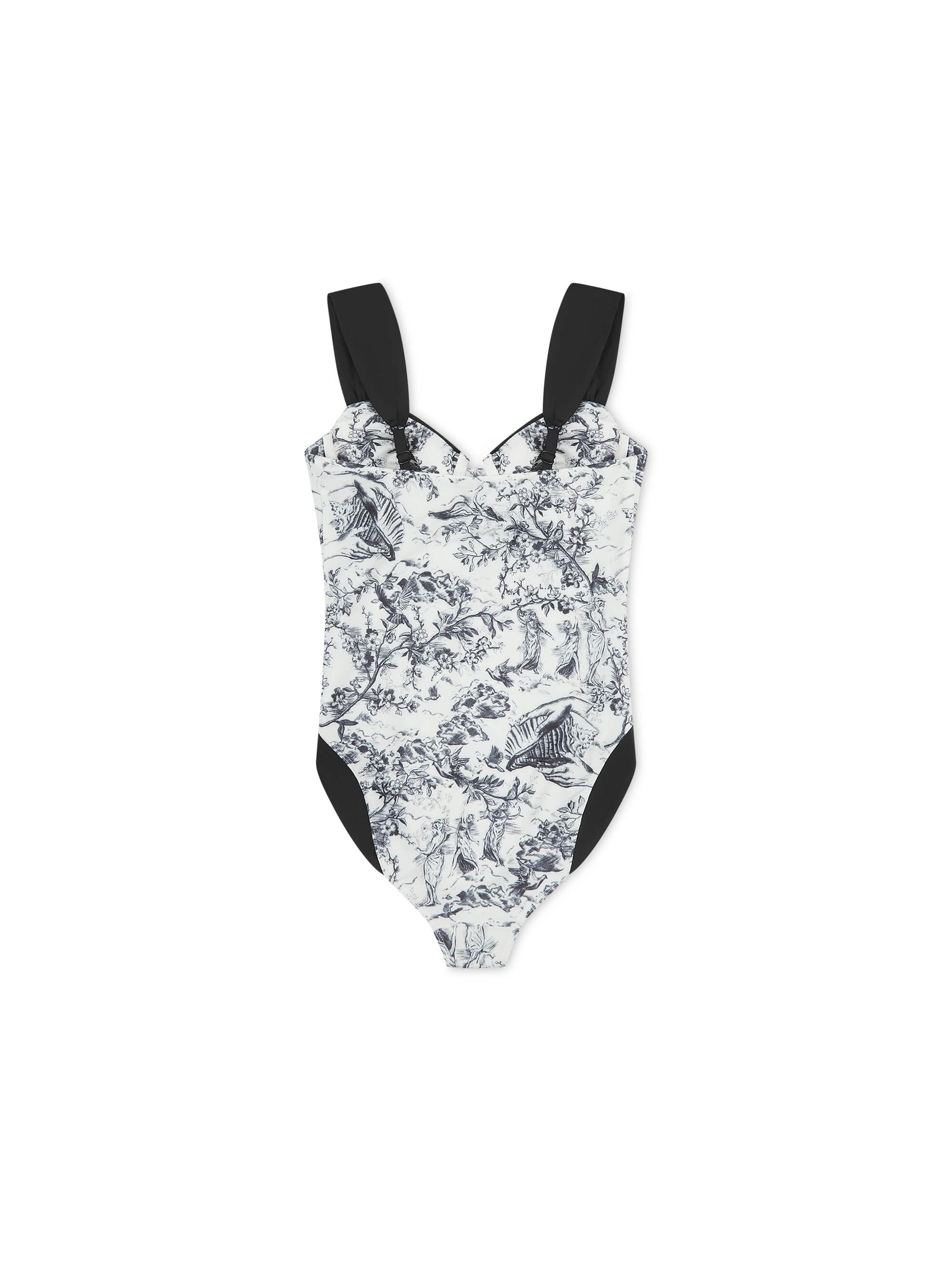 SIGNATURE SILHOUETTE TOILE BUSTIER SWIMSUIT WHITE MULTI - Image 8