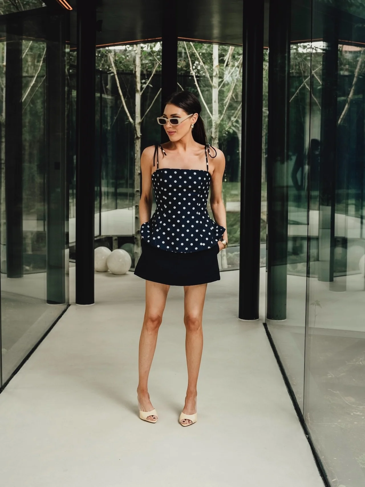 'KIT' TAILORED A LINE SKORT NAVY - Image 3