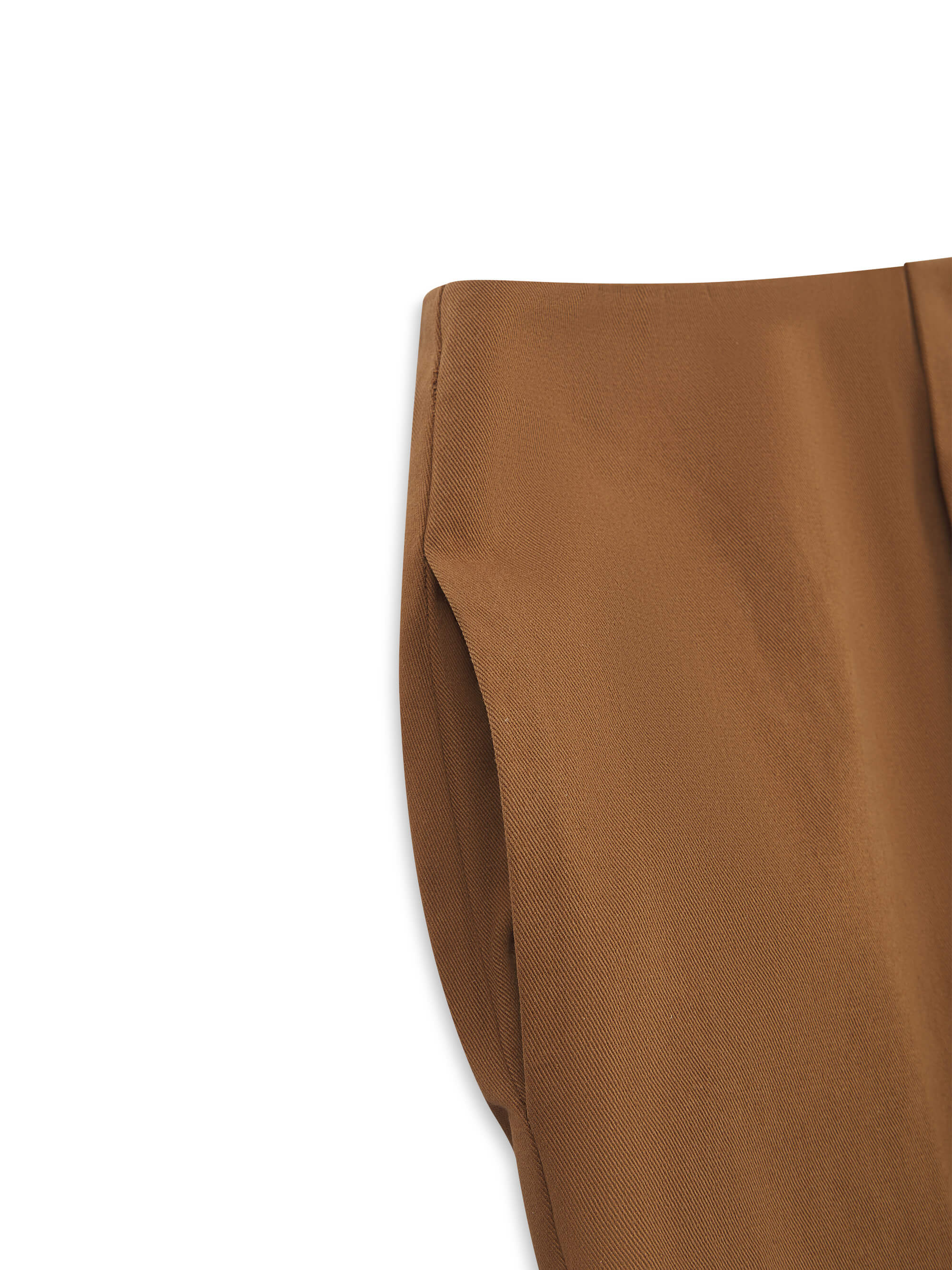 'BEVERLEY' EXAGGERATED WRAP FRONT MIDI SKIRT BROWN - Image 6